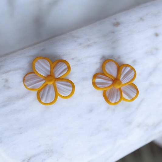 Pendientes Zinnia mini pegados