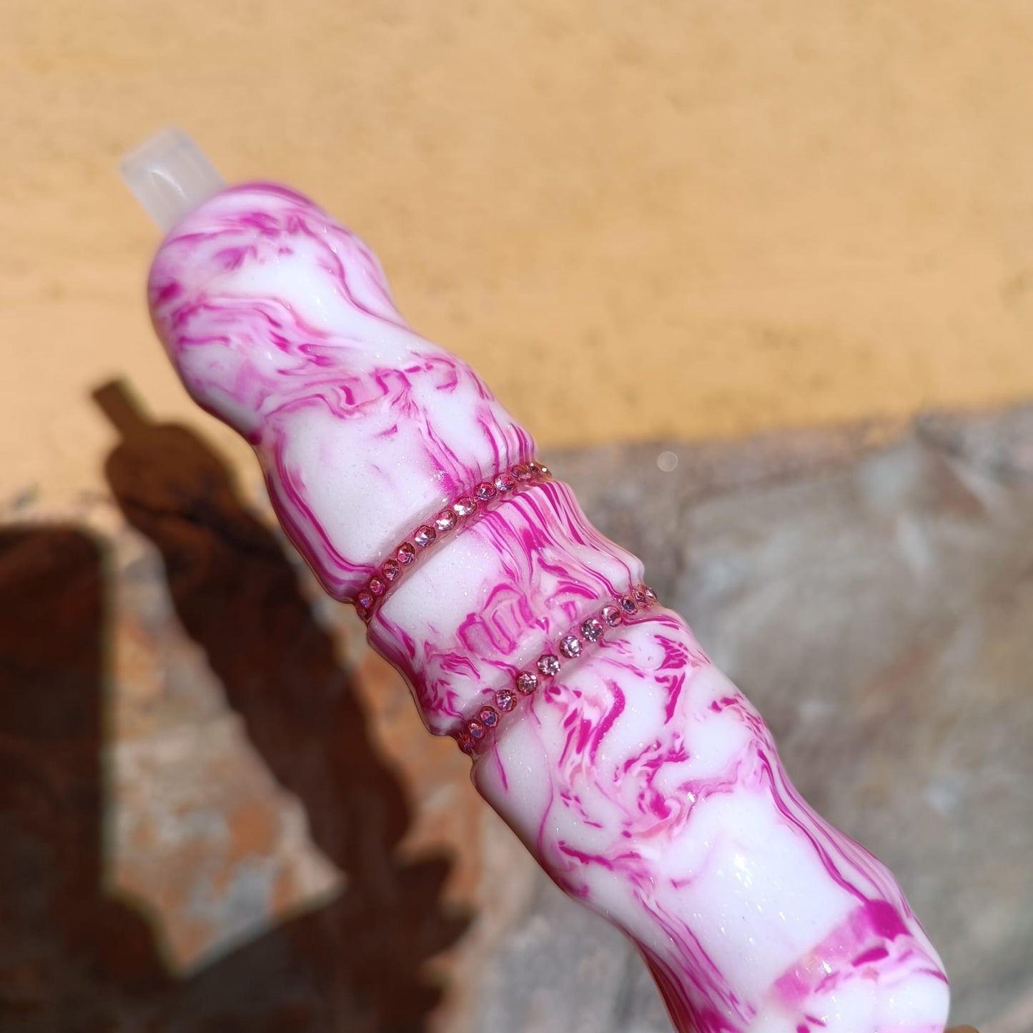 Bolígrafo Marmol rosa detalles brillantes