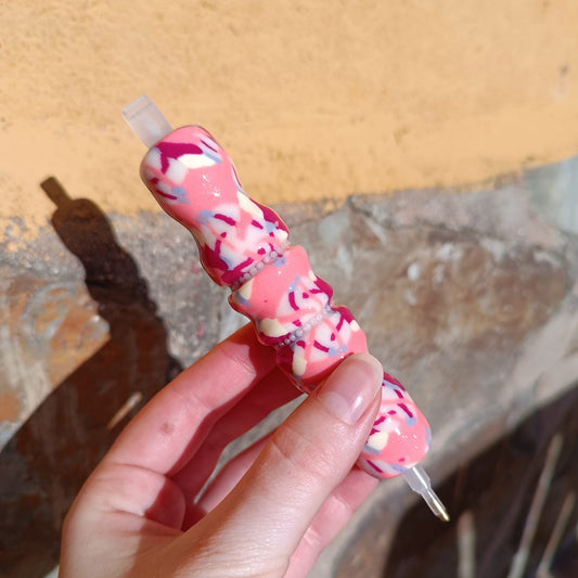 Bolígrafo Camuflaje brillos blancos