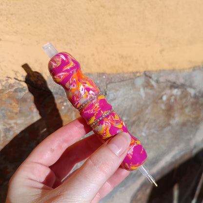 Bolígrafo Fucsia detalles brillantes
