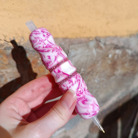 Bolígrafo Marmol rosa detalles brillantes