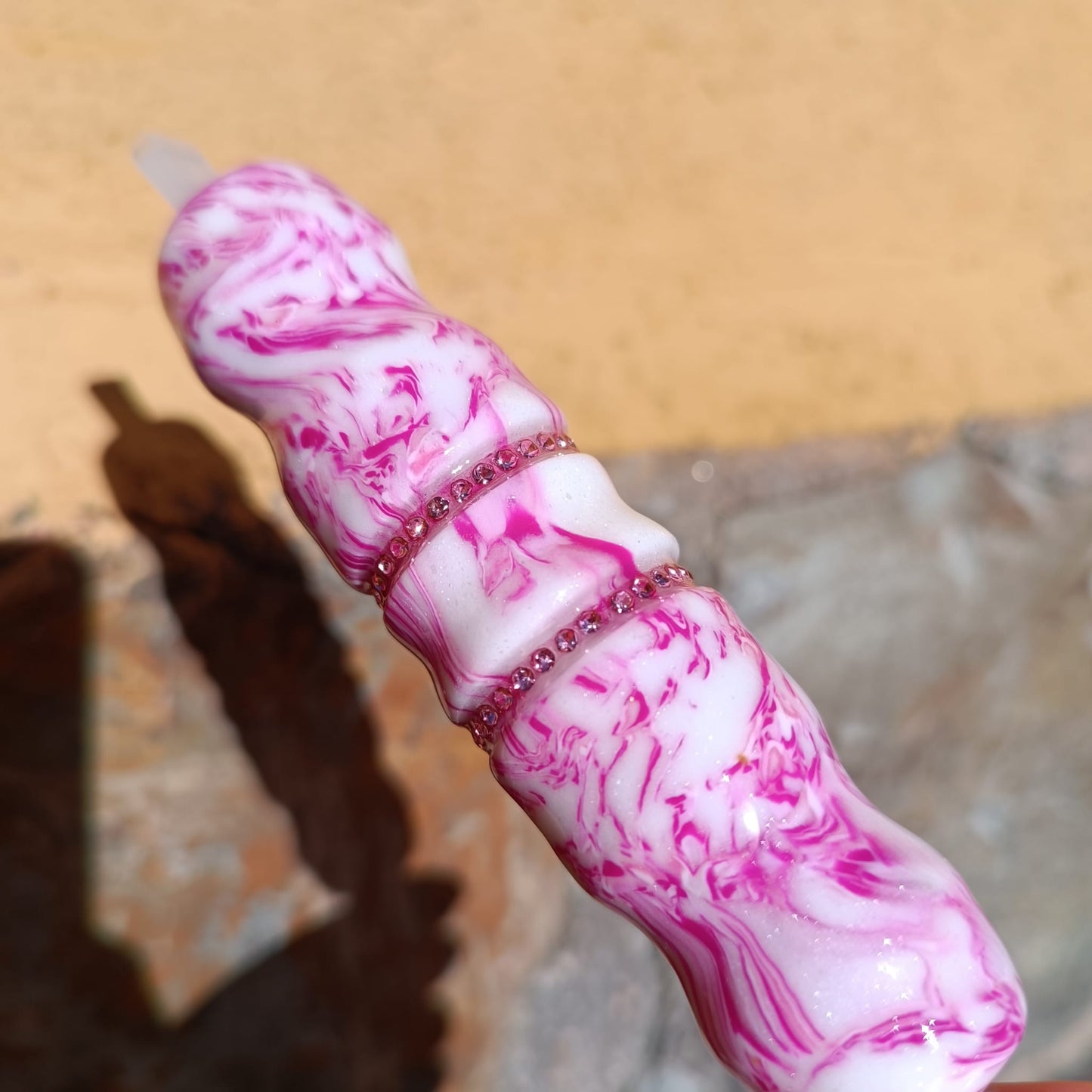 Bolígrafo Marmol rosa detalles brillantes