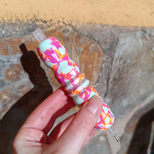 Bolígrafo Pastel neon detalles brillantes