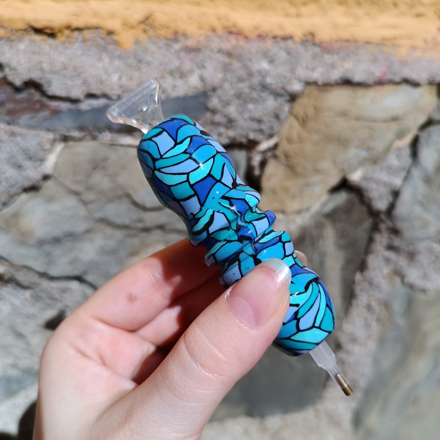 Bolígrafo mini Vidriera azul