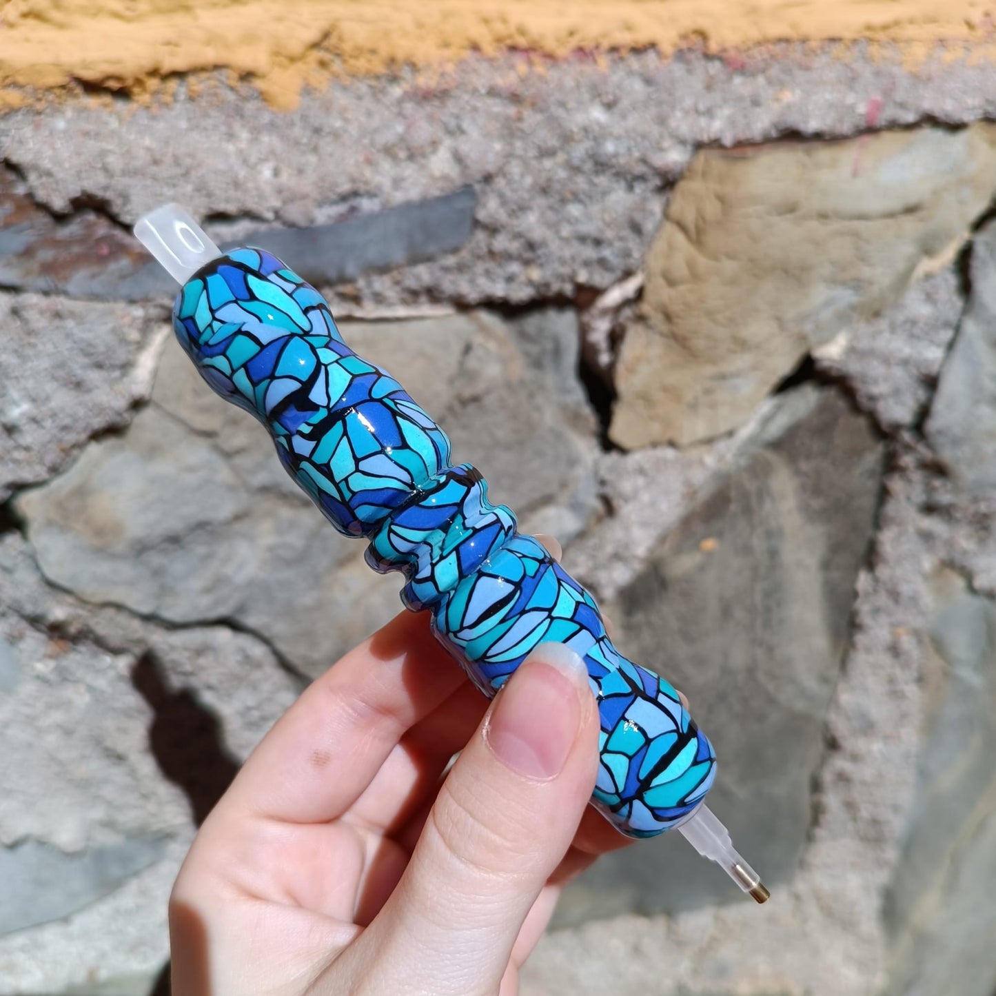 Bolígrafo Vidriera azul