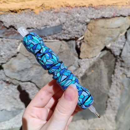 Bolígrafo Vidriera azul