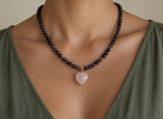 Collar corazón Amatista
