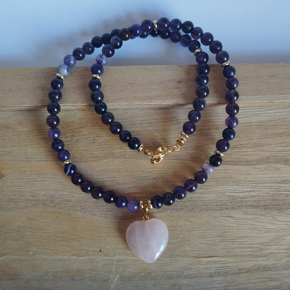Collar corazón Amatista