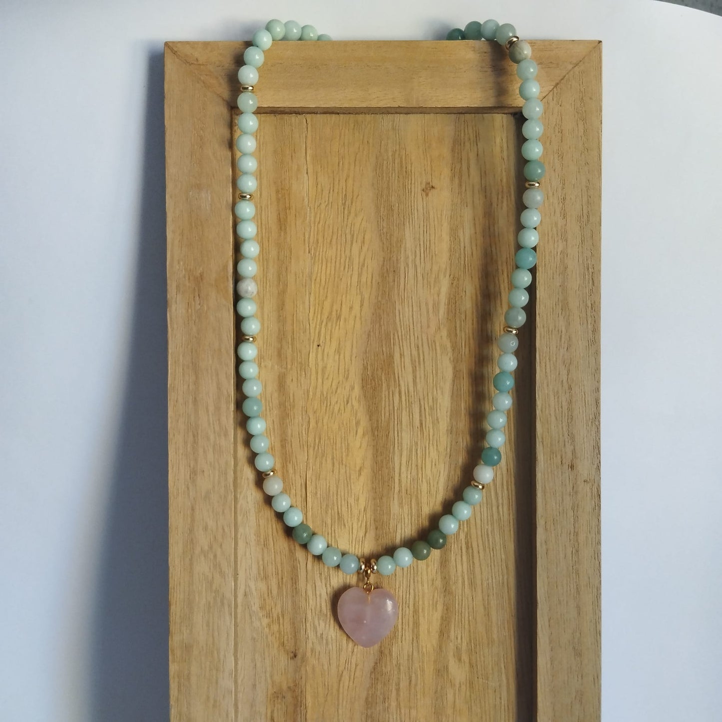 Collar corazón Amazonita