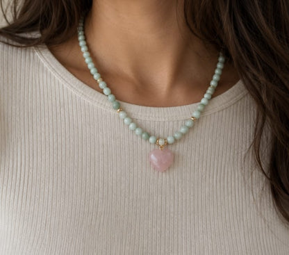 Collar corazón Amazonita